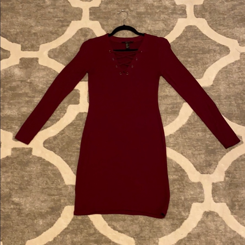 Burgundy Mini Dress